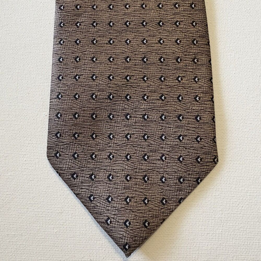 Sidae Neck Tie Silk Brown Black Dotted Geometric Business Classic Made In Korea
